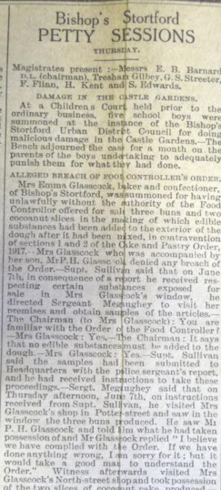 Emma Glasscock's prosecution | Herts & Essex Observer, Jun 1917