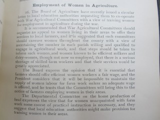 Report on Women in Agriculture (extract) | HALS Ref HCC 2/72