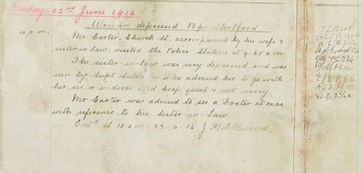 Woman depressed, Bishop's Stortford