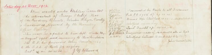 Man wanted, Military Service Act