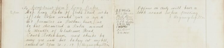 Complaint from J Long, Baker, Bishop's Stortford