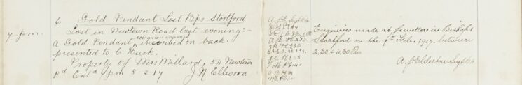Gold pendant lost, Bishop's Stortford