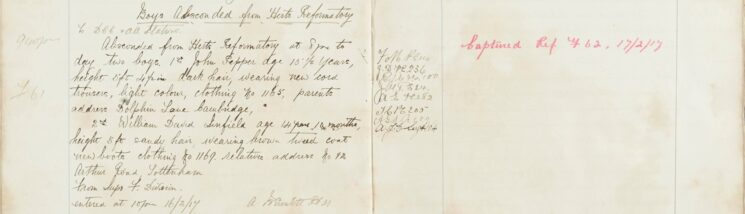 Boys absconded from Herts Reformatory
