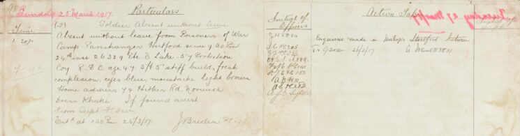 Soldier absent without leave, Hertford