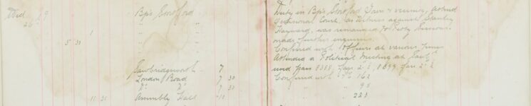attended the Occasional Court as witness against Stanley Hayward, was summoned to Petty Sessions. Attended a Political Meeting at Sawbridgeworth used pass 8388 fare 2 1/2d