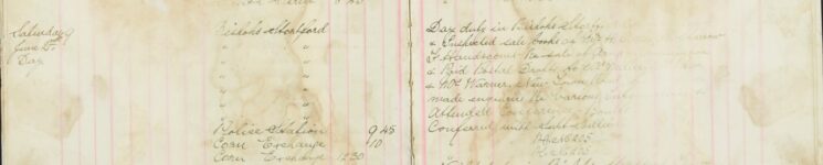 Inspected sale books of Mr H O Lee, H Sparrow and F Handscombe re sale of arms and ammunition; paid postal drafts to Mrs Miller, Mrs Prior and Mrs Warner, New Town Road