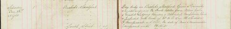 Made enquiries re fowls stolen from Allens Green; Inspected the Sale Books of Mr O H Lee, H Sparrow, F Handscombe and F Sell re the Sale of Arms and Ammunitions