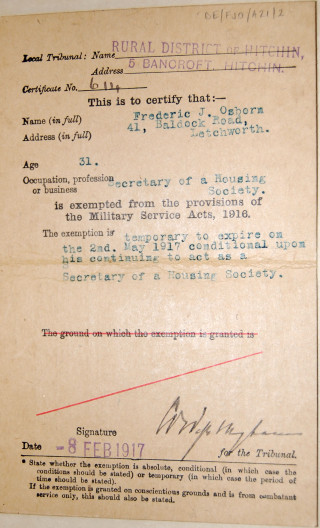 Certificate of Exemption  | HALS Ref DE/FJO/A21/2 