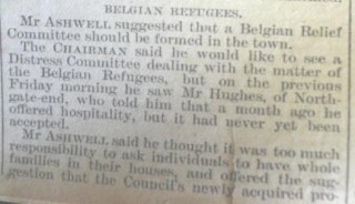 Belgian Refugee Committee proposal | Herts and Essex Observer Nov 1914