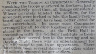 Troops at Christmas 1914 as reported in the newspaper in Jan 1915 | Herts and Essex Observer