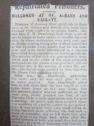 Dearbergh 1 Local newspaper account of Mrs Dearbergh's party | HALS Ref DE/X 1030