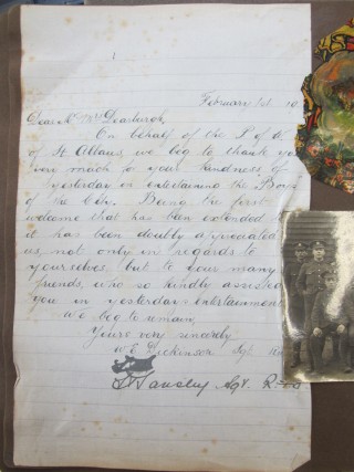 Dearbergh of Oster Hills VAD (2) Thank you letter to Mrs Dearbergh | HALS Ref DE/X 1030