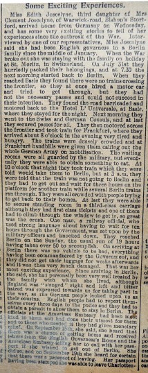 Edith Joscelyne, a British Governess in Germany | Sept 1914