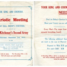 Recruitment Rally poster BS Recruitment Rally Leaflet | Bishops Stortford Museum Collection T0020