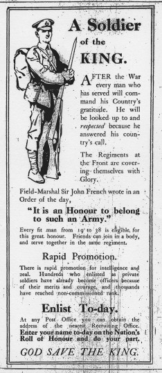 Call for Men, Hertfordshire Mercury, 1914 | Hertfordshire Mercury, 1914