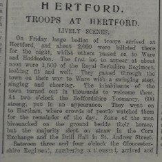 Soldiers in Town Slide Show | Hertfordshire Mercury, 29 Aug, 1914