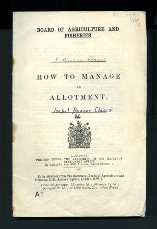 How to Manage an Allotment, 1917 | BSM 892