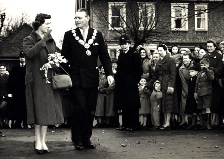 Princess Alexandra Opens New Wing of Peace Memorial Hospital Watford on 29th February 1956. Constable's Gardner and Street Watching On.