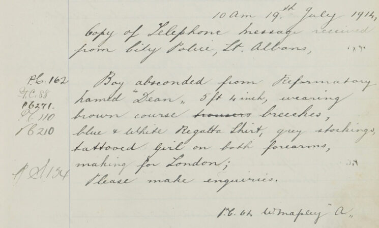 Boy absconded from Reformatory