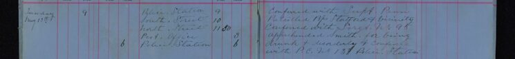 Apprehended Smith for being Drunk and Disorderly