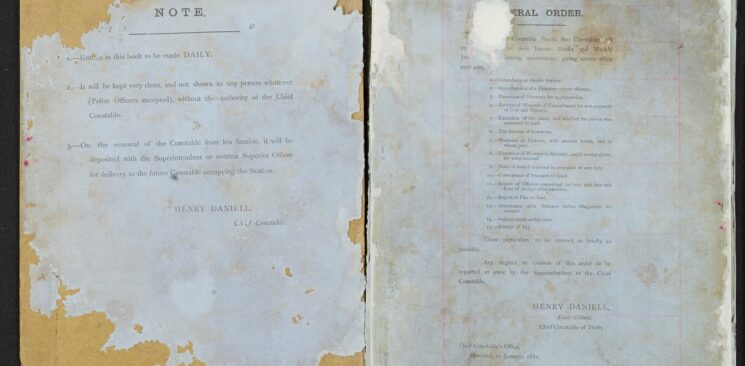 Note from Henry Daniell and General Order instructions for completing journal