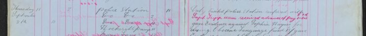 Gave evidence against Sophia Haynes for using obscene language