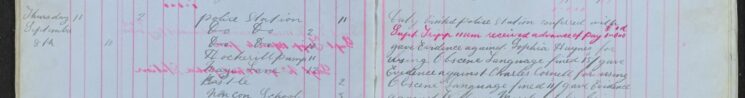 Gave evidence against Charles Cornell for using obscene language