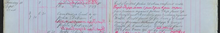 Conveyed prisoners to Cambridge Gaol