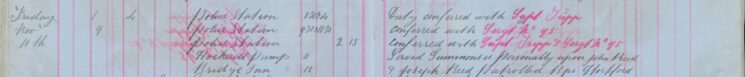 Served summons on John and Joseph Reed