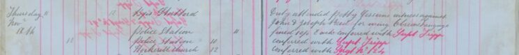 Attended Petty Sessions as witness against John and Joseph Reed