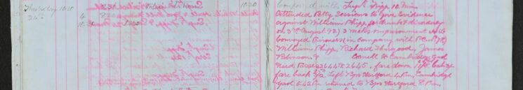 Conveyed prisoners Phipps, Thurgood, Robinson and Cornell to Cambridge Gaol