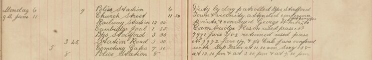 Conveyed George White - handcuffed - to Cambridge Prison