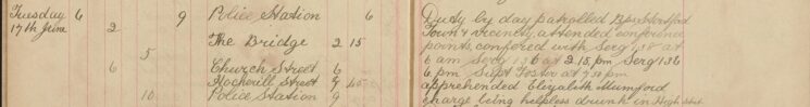 Apprehended Elizabeth Mumford for being drunk