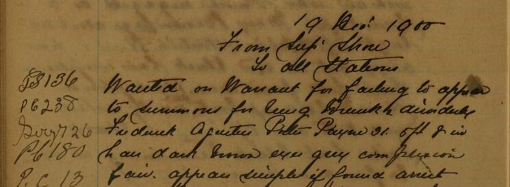 Failed to Appear to Summons For Being Drunk and Disorderly