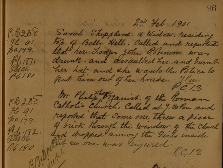 Report of a Brick Being Thrown Through The Church Window