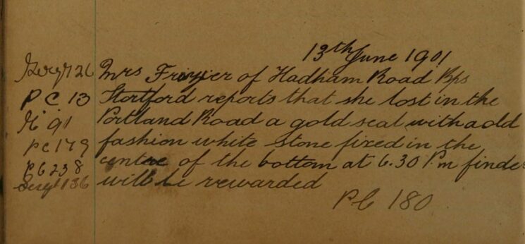 Reward For Finder of Lost Gold Seal