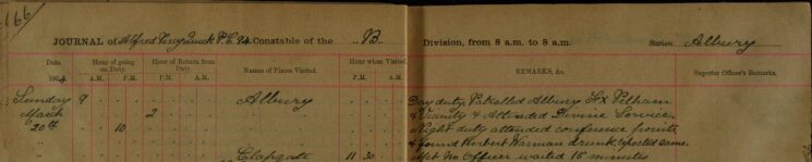 Reported Herbert Warman for Being Drunk