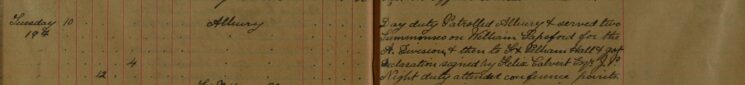 Served Two Summons on William Sapsford for 'A' Division