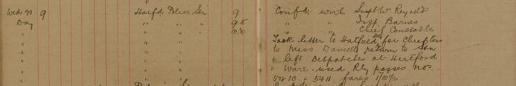 Took Letter to Hatfied House From Chief Constable to Miss Daniell