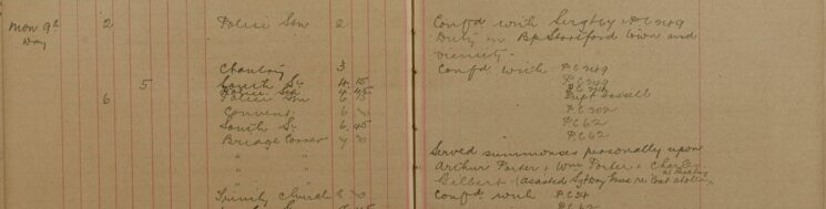 Served Summons on Arthur Porter, Wm Porter and Charles Gilbert (Assisted Sgt Day, Essex Police) Regarding Coat Stolen at Rickling