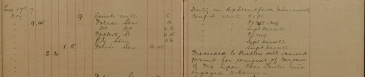 Proceeded to Butler's Hall and Served Permit For Removal of Pig Carcass