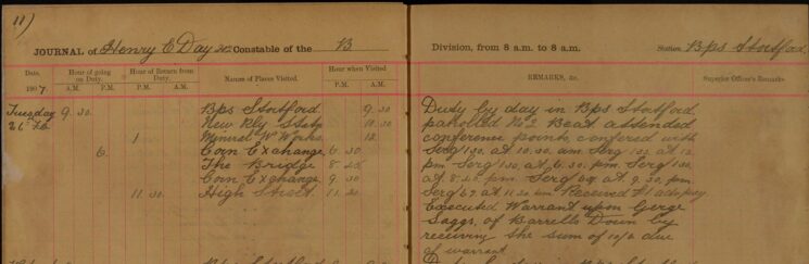 Executed Warrant Upon George Saggs of Barrels Down