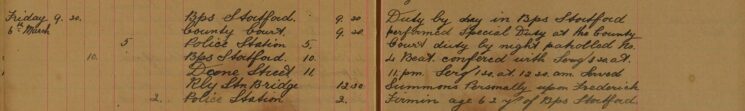 Performed Special Duty at the County Court and Also Served Summons Personally Upon Frederick Firmin