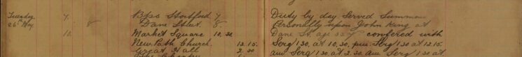 Served Summons Personally Upon John King at Dane Street