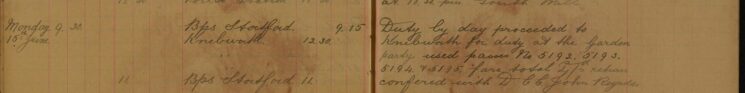 Proceeded to Knebworth for Duty at The Garden Party and Later Conferred With D.C.C. John Reynolds