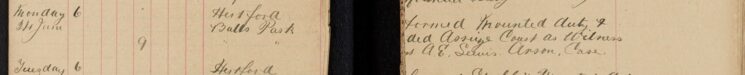Performed Mounted Duty and Attended Assizes Court as Witness [Against] A.E. Lewis - Arson Case