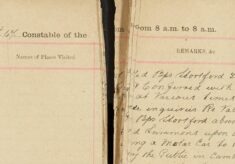 Made Enquiries Regarding Valentine Alfred [  ] Absentee From the Navy. [Served] Summons Upon Alfred R. Stamp [ ...Driving ] A Motor Car To The Common [  ] The Public