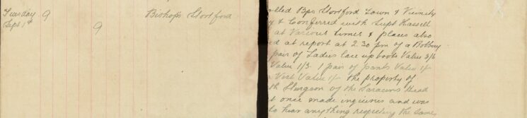 Received Report Of A Robbery Of Clothing Belonging To [Edith] Sturgeon Of The Saracen's Head