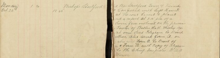 Received a Report of [ ] Swine Fever Outbreak at Mr Fowler's Premises. I Immediately Sent A Telegram to The board of Agriculture And Served Form A On Mr Fowler