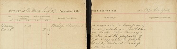 Made Enquiries Regarding a Southdown [Lamb] Stolen From Parsonage [Farm] And Apprehended Joseph [Mansfield]